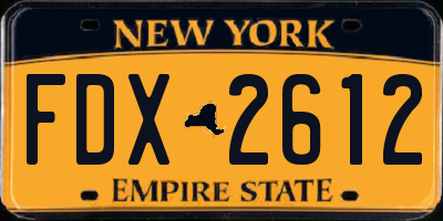 NY license plate FDX2612