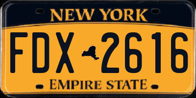 NY license plate FDX2616