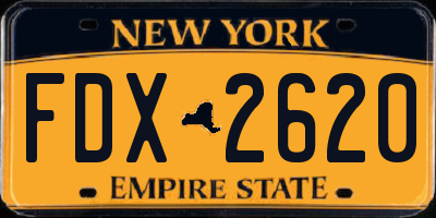 NY license plate FDX2620