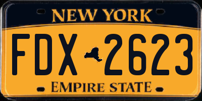 NY license plate FDX2623