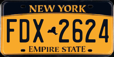NY license plate FDX2624