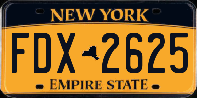 NY license plate FDX2625