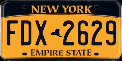 NY license plate FDX2629