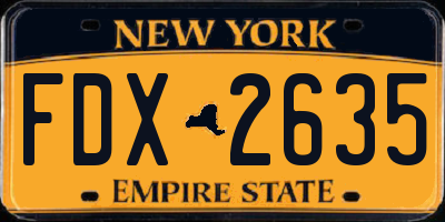 NY license plate FDX2635