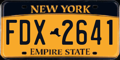 NY license plate FDX2641