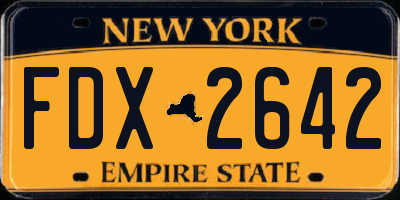 NY license plate FDX2642