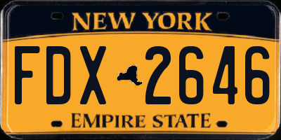 NY license plate FDX2646