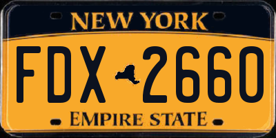NY license plate FDX2660