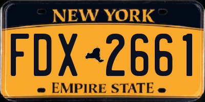 NY license plate FDX2661