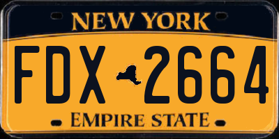 NY license plate FDX2664
