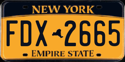 NY license plate FDX2665