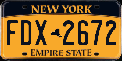 NY license plate FDX2672