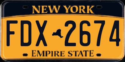 NY license plate FDX2674