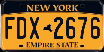 NY license plate FDX2676