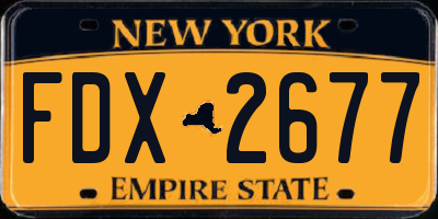 NY license plate FDX2677