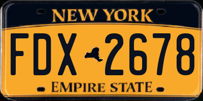NY license plate FDX2678