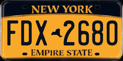 NY license plate FDX2680