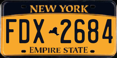 NY license plate FDX2684