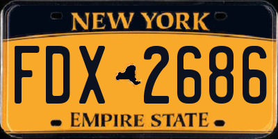 NY license plate FDX2686
