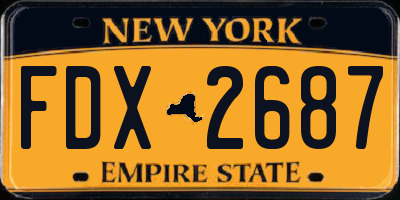 NY license plate FDX2687