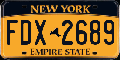 NY license plate FDX2689