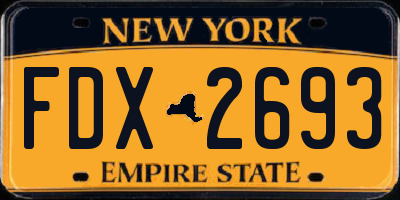 NY license plate FDX2693