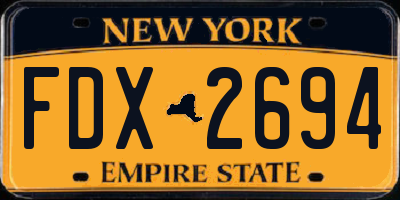 NY license plate FDX2694