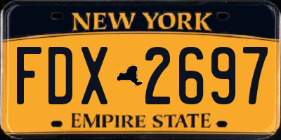NY license plate FDX2697
