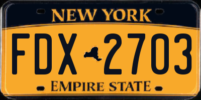 NY license plate FDX2703