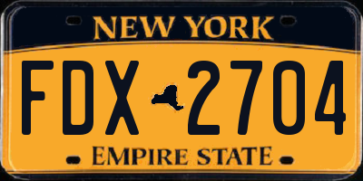 NY license plate FDX2704