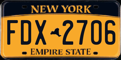 NY license plate FDX2706