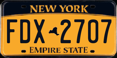 NY license plate FDX2707