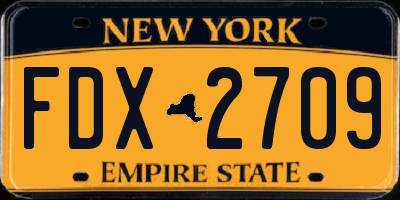 NY license plate FDX2709