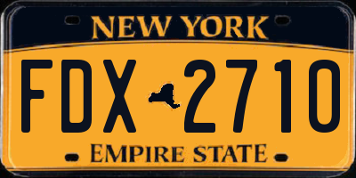 NY license plate FDX2710