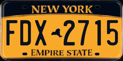 NY license plate FDX2715