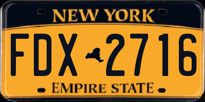 NY license plate FDX2716
