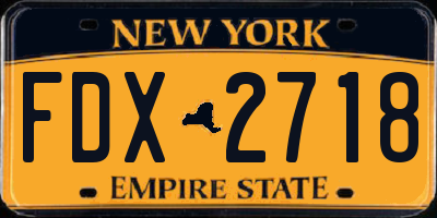 NY license plate FDX2718