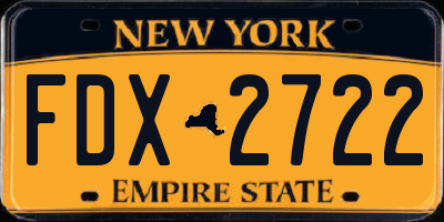 NY license plate FDX2722