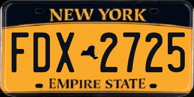 NY license plate FDX2725