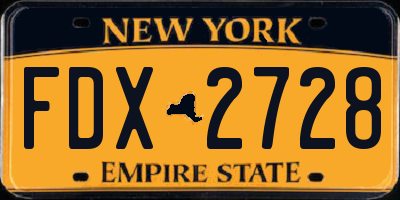 NY license plate FDX2728