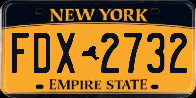 NY license plate FDX2732