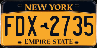 NY license plate FDX2735