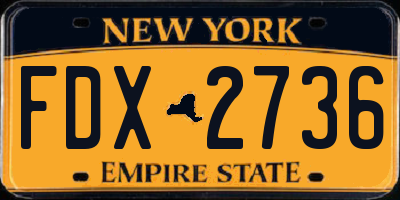 NY license plate FDX2736