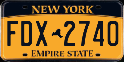 NY license plate FDX2740