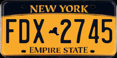 NY license plate FDX2745