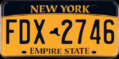 NY license plate FDX2746