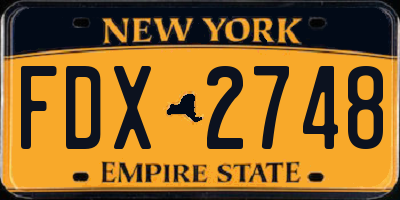 NY license plate FDX2748