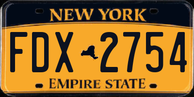 NY license plate FDX2754