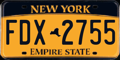 NY license plate FDX2755