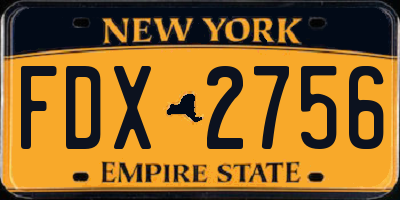 NY license plate FDX2756